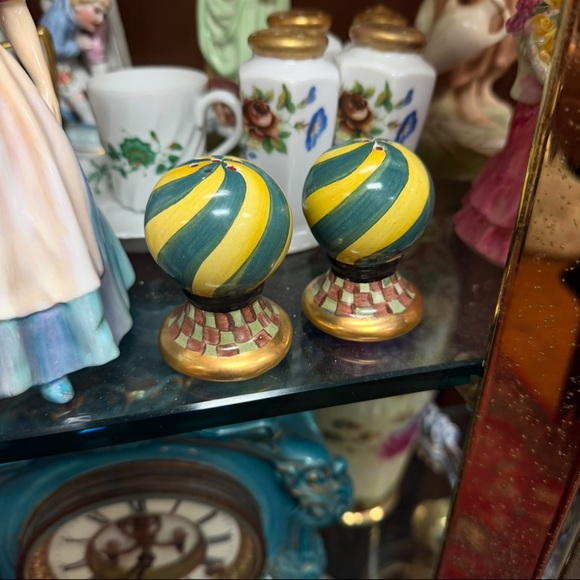 MacKenzie-Childs Yellow and Green Striped Orbs